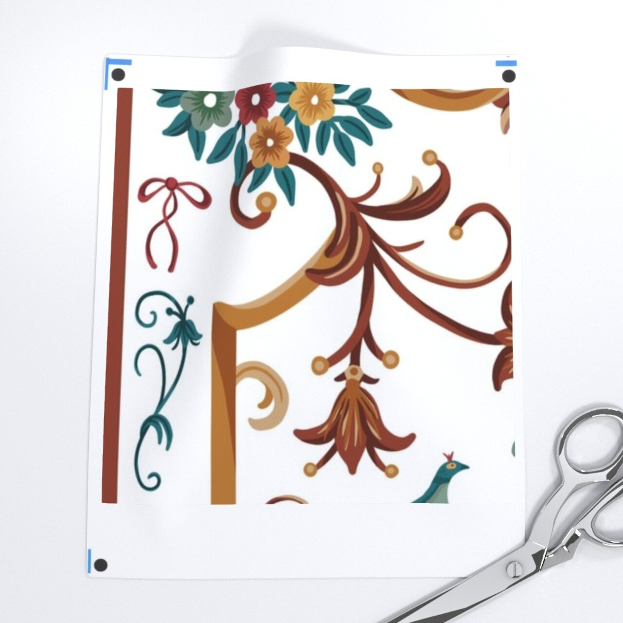 White Floral Birds Ribbons Vase Italian Naples Baroque Palace Villa Mediterranean Botanical Fresco Rococo Large Scale Custom Removable Wallpaper by Spoonflower Peel & Stick Wallpaper 2FT Wide